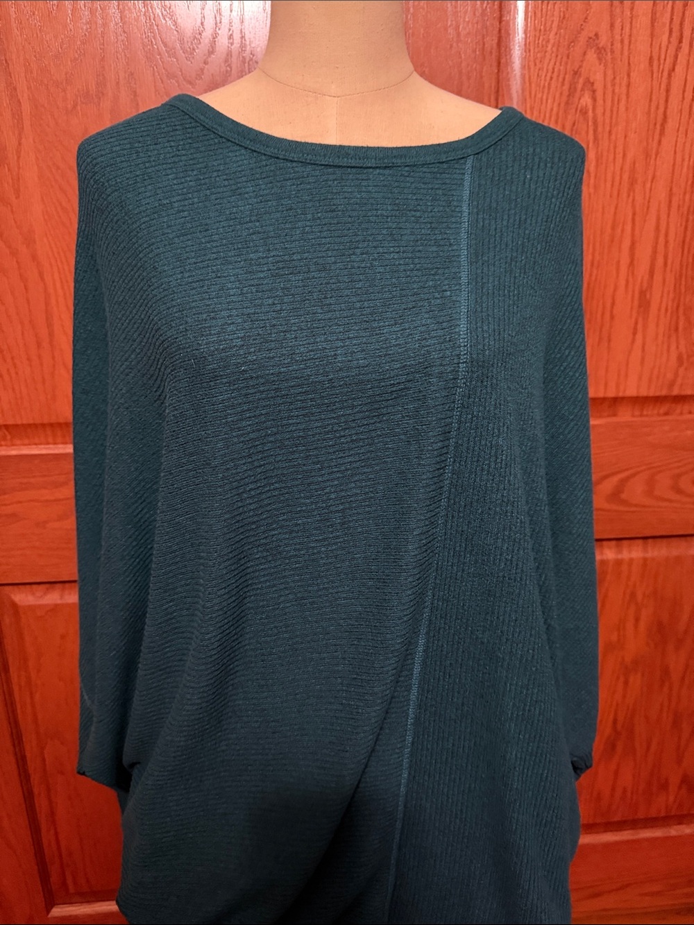 Women’s Ribbed Boatneck Tunic in Deep Teal